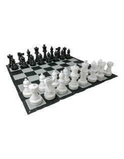 Promo 😀 Jenjo Giant Size Plastic Outdoor Chess Game Set w/Mat 3x3m 🤩