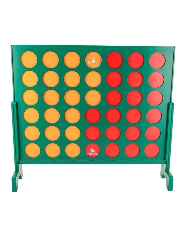Promo π Jenjo Wooden Indoor Outdoor Giant Connect Four In A Row Game Set 120x109cm Green π - Image 2
