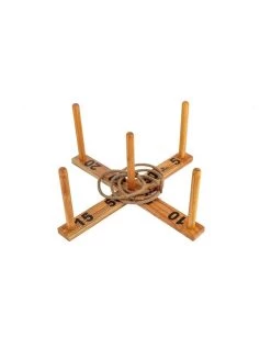 Coupon 🔔 Jenjo Outdoor Wooden Set Rope Ring Toss Quoits Game 💯