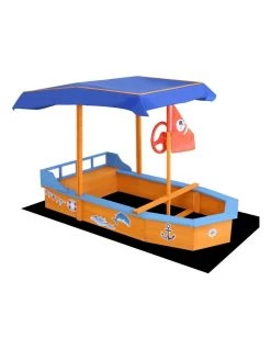 Best Pirce ✔️ Keezi Boat-Shaped Canopy Sand Pit 😉