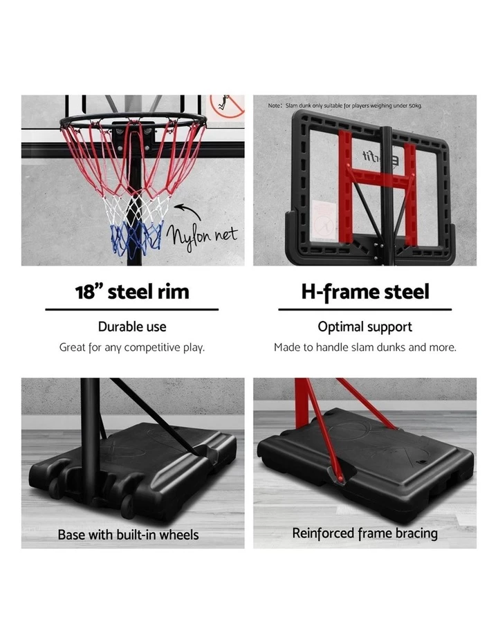 Budget π Everfit 3.05M π Basketball Hoop Stand System Portable Height Adjustable Net Ring π― - Image 4