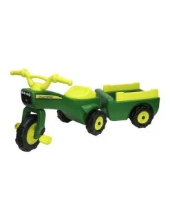 New π― John Deere Ride On Pedal Trike Tractor & Pull Wagon Kids Children Toy Tricycle π