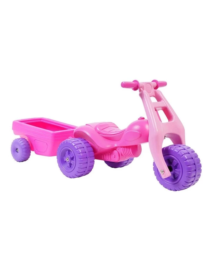 Wholesale π Avoca ATV Push Kick Trike w/ Trailer Junior/Toddler/Kids 1-3y Ride-On Toy Pink π