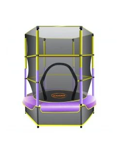 Best Sale 😉 Kahuna 4.5ft Trampoline Round Free Safety Net Spring Pad Cover Mat Outdoor Yellow Purple 🧨