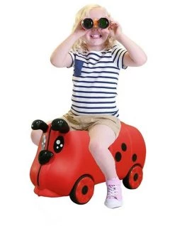 Buy 🎉 Lenoxx Kids/Children 18L Travel Cabin Luggage Trolley Ride On Wheel Suitcase Red ❤️