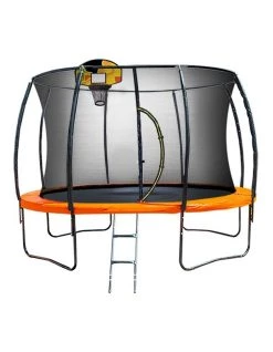 Best reviews of 🔥 Kahuna 8ft Trampoline Safety Net Spring Pad Cover Mat Ladder Free 🏀 Basketball Set Orange 🤩