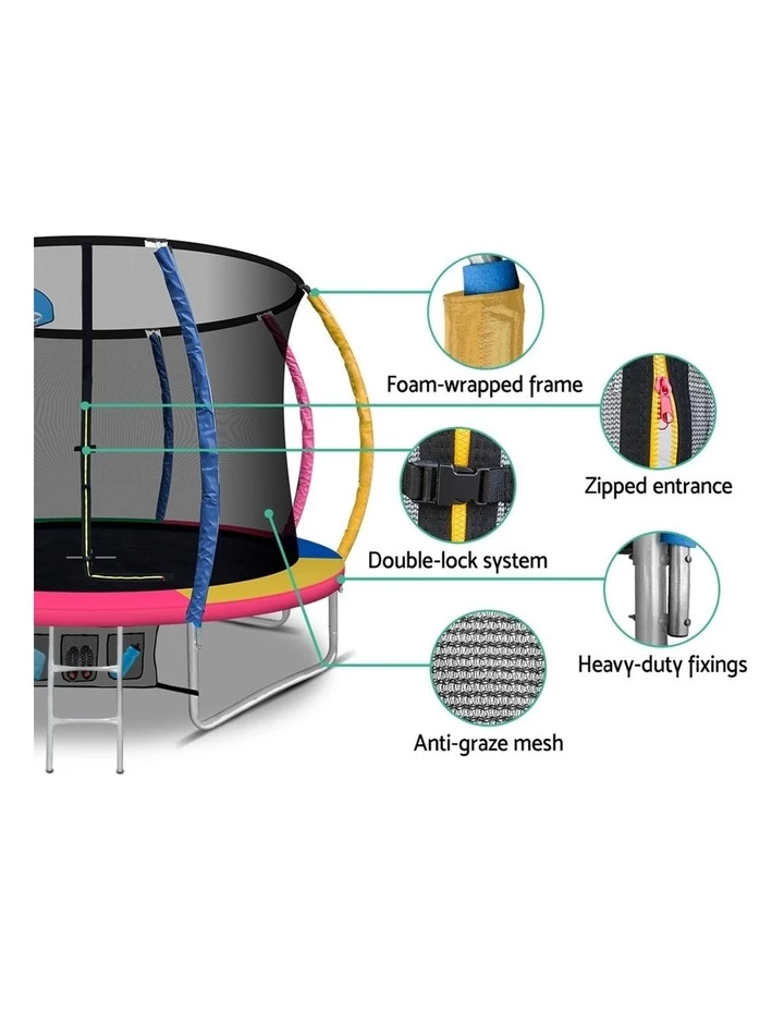Top 10 โญ Everfit 10FT Trampoline Round Trampolines With ๐ Basketball Hoop Kids Present Gift Enclosure Safety Net Pad Outdoor Multi-coloured ๐ - Image 6