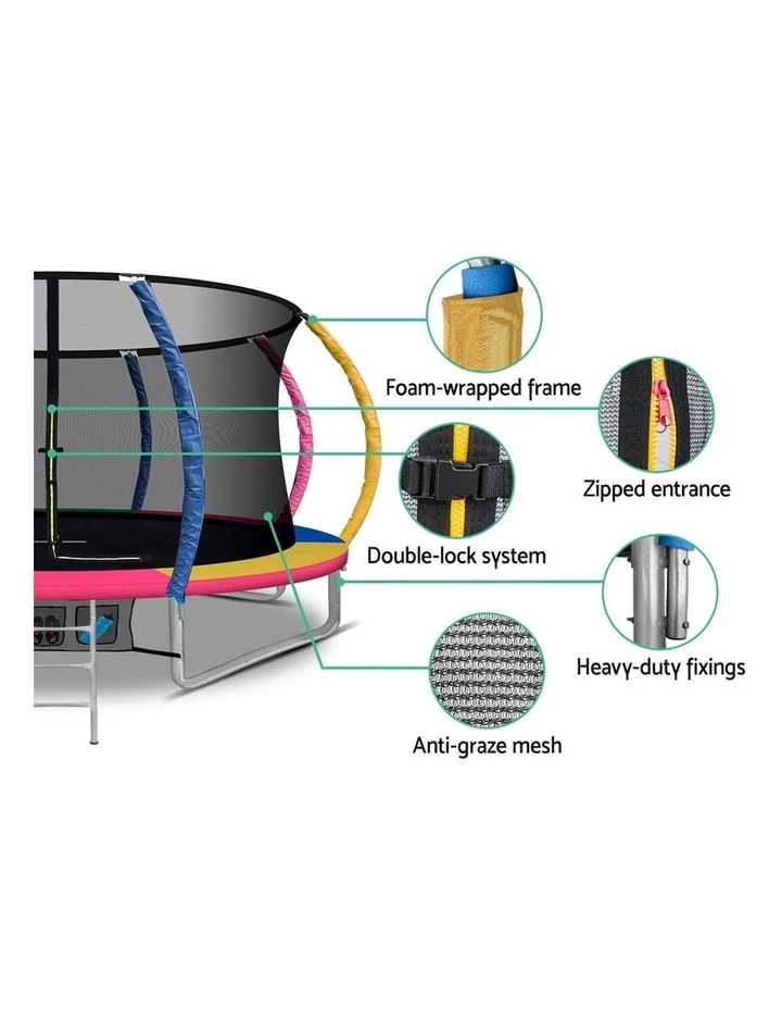 Top 10 ๐ฏ Everfit 12FT Trampoline Round Trampolines With ๐ Basketball Hoop Kids Present Gift Enclosure Safety Net Pad Outdoor Multi-coloured โจ - Image 7