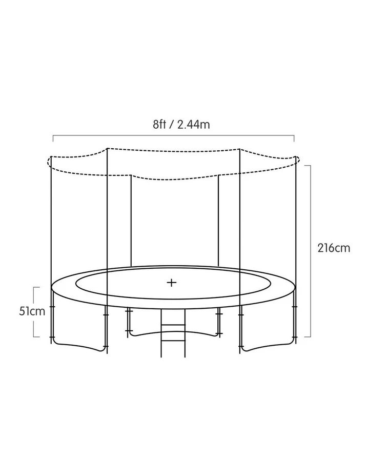 Discount โค๏ธ Kahuna 8ft Round Trampoline with Safety Net, Ladder and ๐ Basketball Set Green ๐ - Image 5