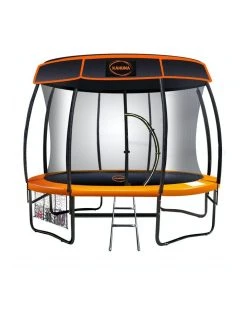 New 🎉 Kahuna 10ft Trampoline Free Safety Net Spring Pad Roof Mat Ladder - Orange ⌛