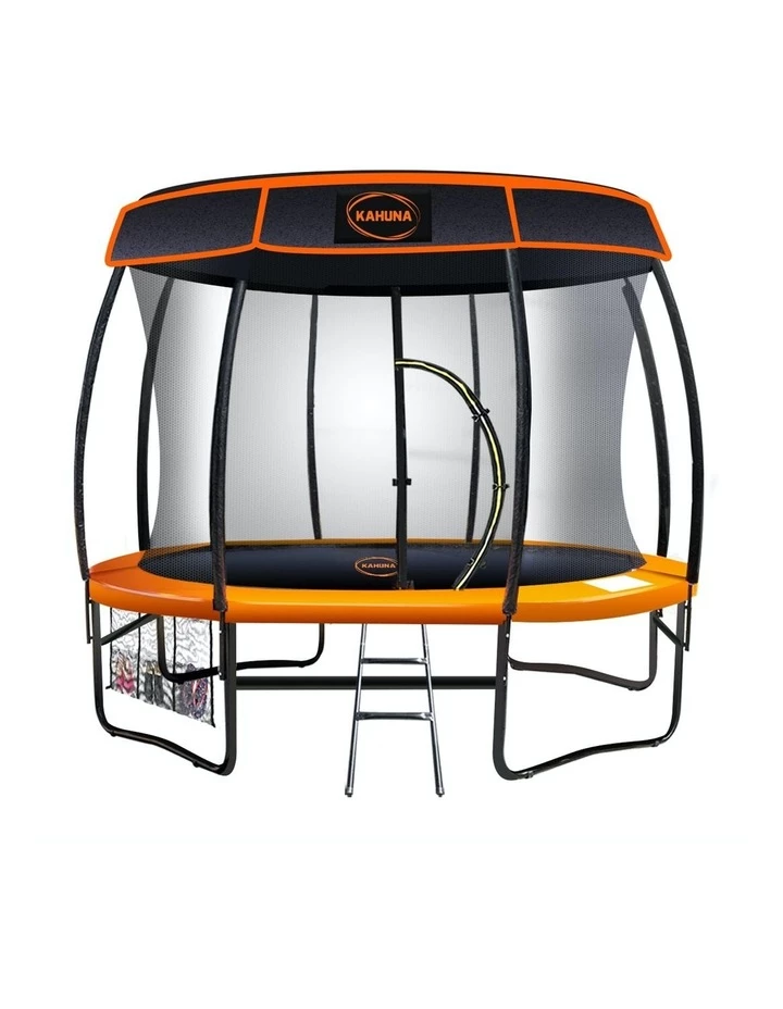 New 🎉 Kahuna 10ft Trampoline Free Safety Net Spring Pad Roof Mat Ladder - Orange ⌛