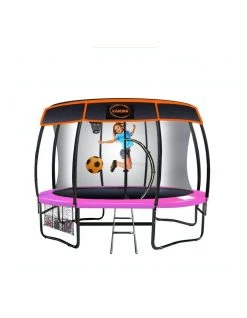 Flash Sale 😉 Kahuna 10ft Trampoline Free Safety Net Spring Pad Roof Mat Ladder 🏀 Basketball - Pink 🔥