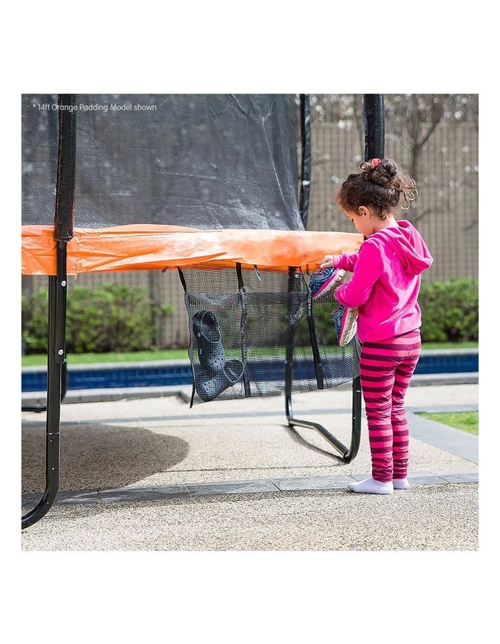 Flash Sale ⌛ New Kids Gift Kahuna 14ft Trampoline Free Safety Net Spring Pad Mat With 🏀 Basketball Orange/Blue 👏 - Image 4