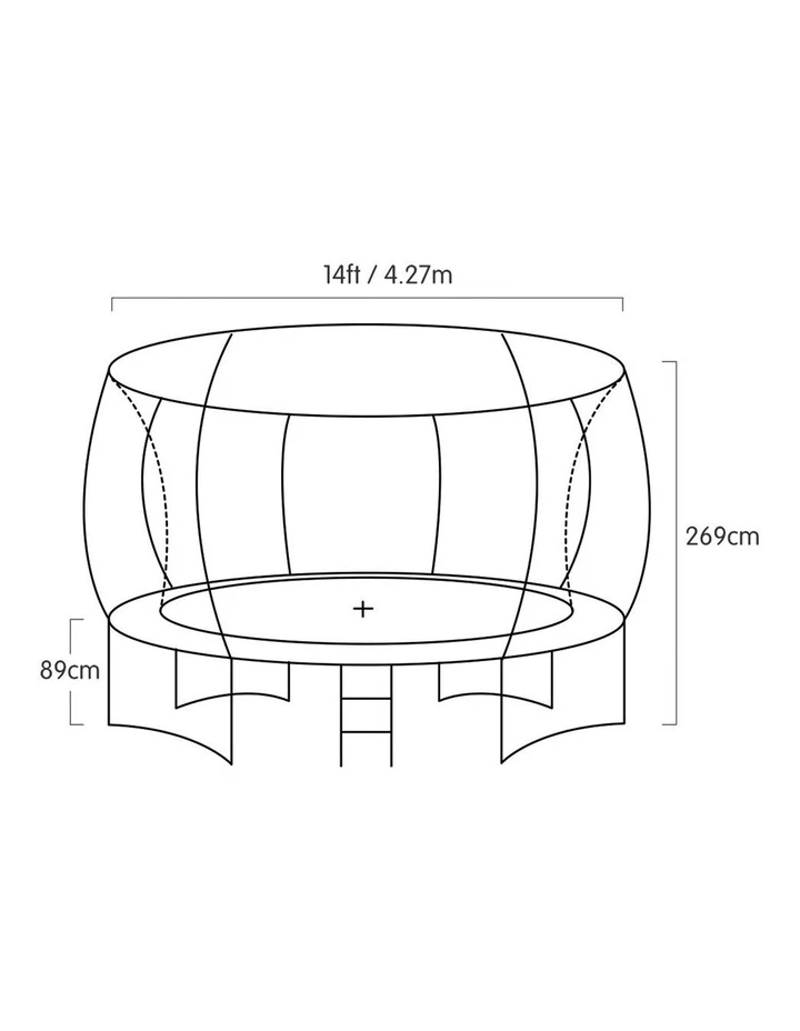 Buy ๐งจ Kahuna 14ft Trampoline Free Safety Net Spring Pad Cover Mat Roof ๐ Basketball Set Purple ๐ฅ - Image 5