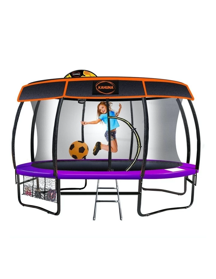 Buy ๐ Kahuna 16ft Trampoline Safety Net Spring Pad Cover Mat Roof ๐ Shoe Bag ๐ Basketball Set- Purple โจ