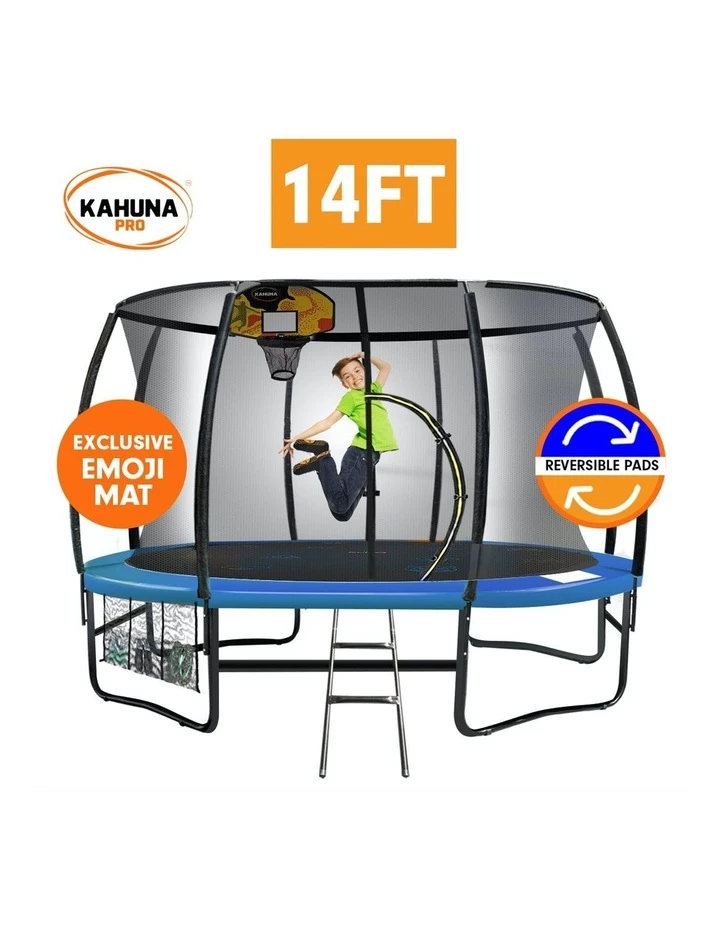 Discount ⌛ Kahuna Trampoline Pro 14ft - Reversible pad, Emoji Mat, 🏀 Basketball Set 😉 - Image 2