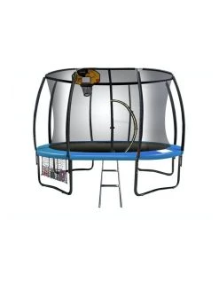 Flash Sale 😉 Kahuna 12ft Round Trampoline Safety Net Spring Pad Cover Mat Free Ladder 🏀 Basketball Set Blue ✔️