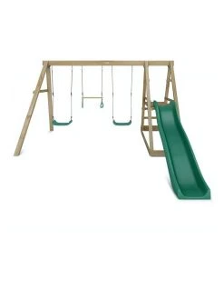 Hot Sale ⭐ Lifespan Kids Winston 3-Station Timber Swing Set With Slide ✔️