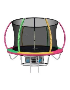 Hot Sale 👍 Everfit 8FT Enclosed Trampoline Round Multicoloured ⭐